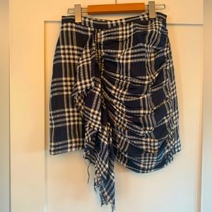 Blue and white mini skirt